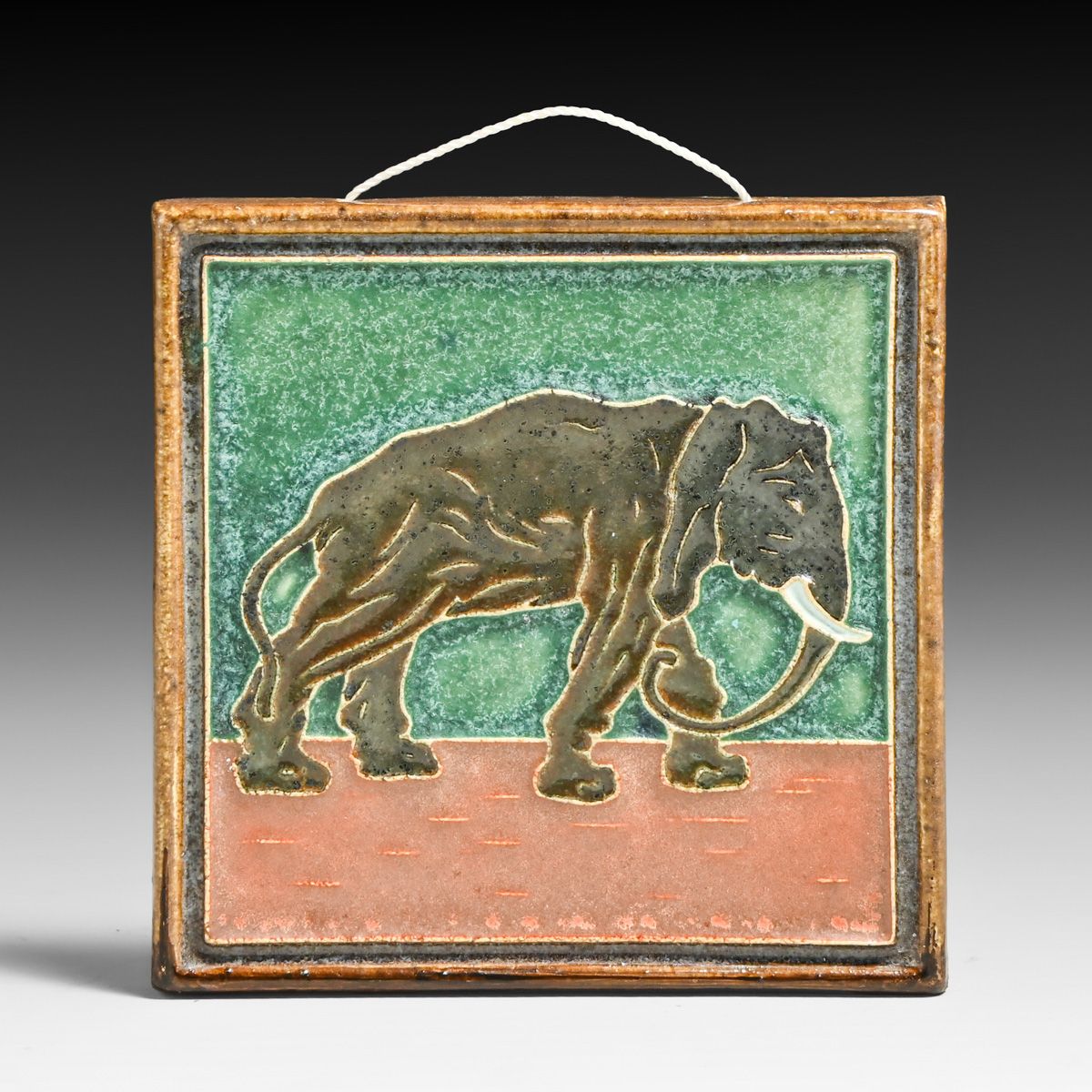 Delft Elephant Tile c1920s