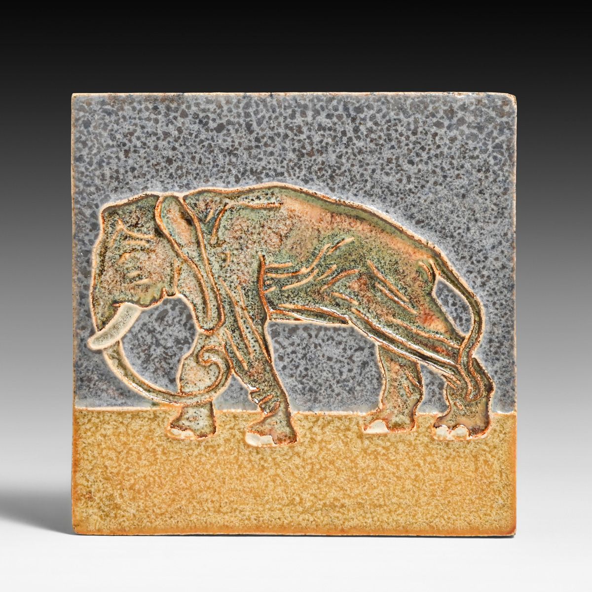 Royal Delft Elephant Tile c1910