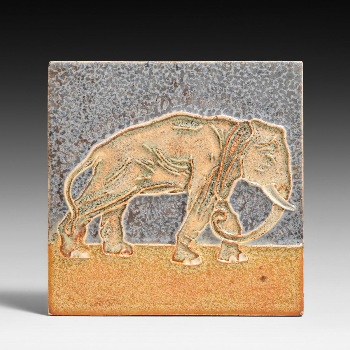 Royal Delft Elephant Tile c1910