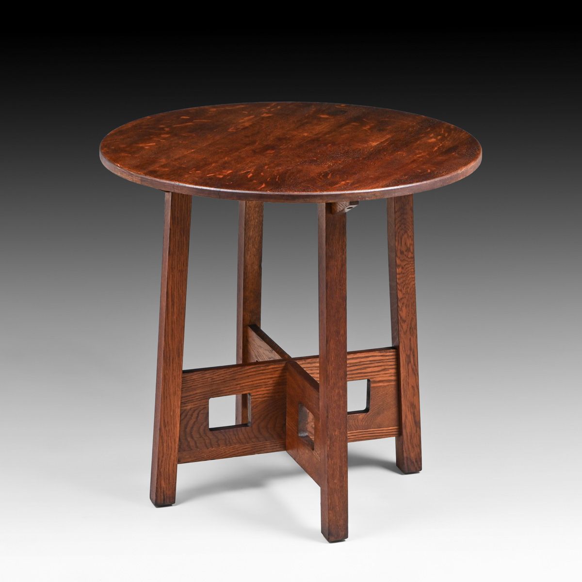 Limbert #148 Oak Cutout Lamp Table c1910