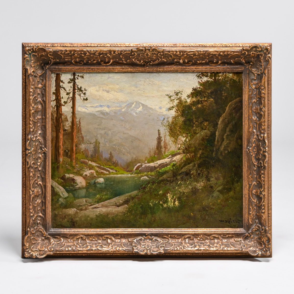 William Keith (1838-1911) California Sierras Painting "Distant Sierra Peak" c1890s