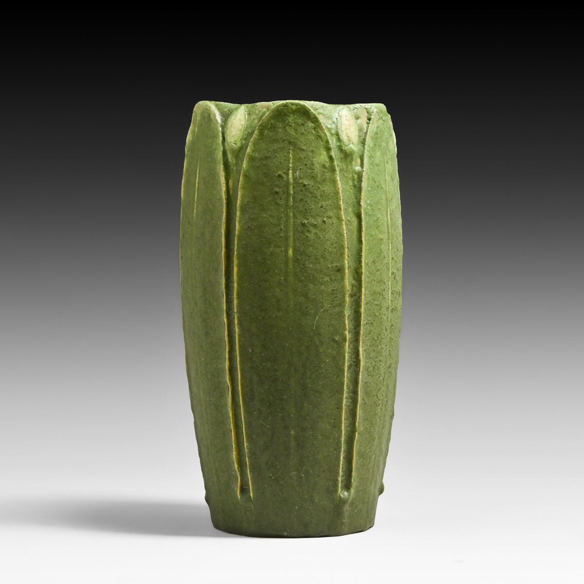 Grueby Pottery Two-Color Leaves & Buds Vase c1905