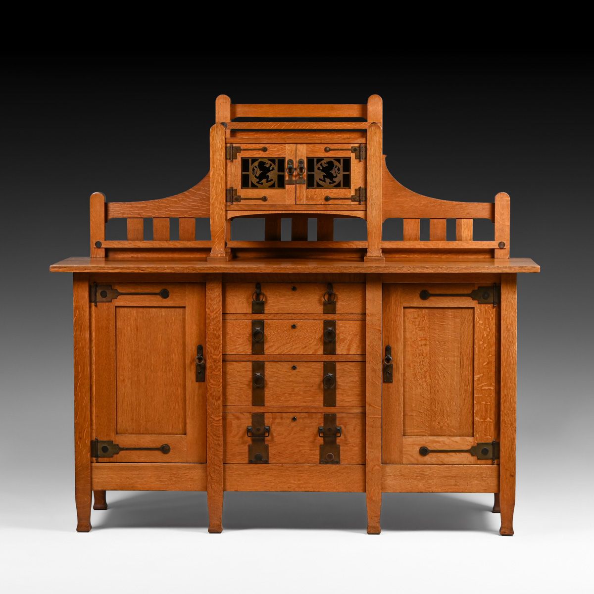 Large Stickley Brothers Oak Sideboard c1910