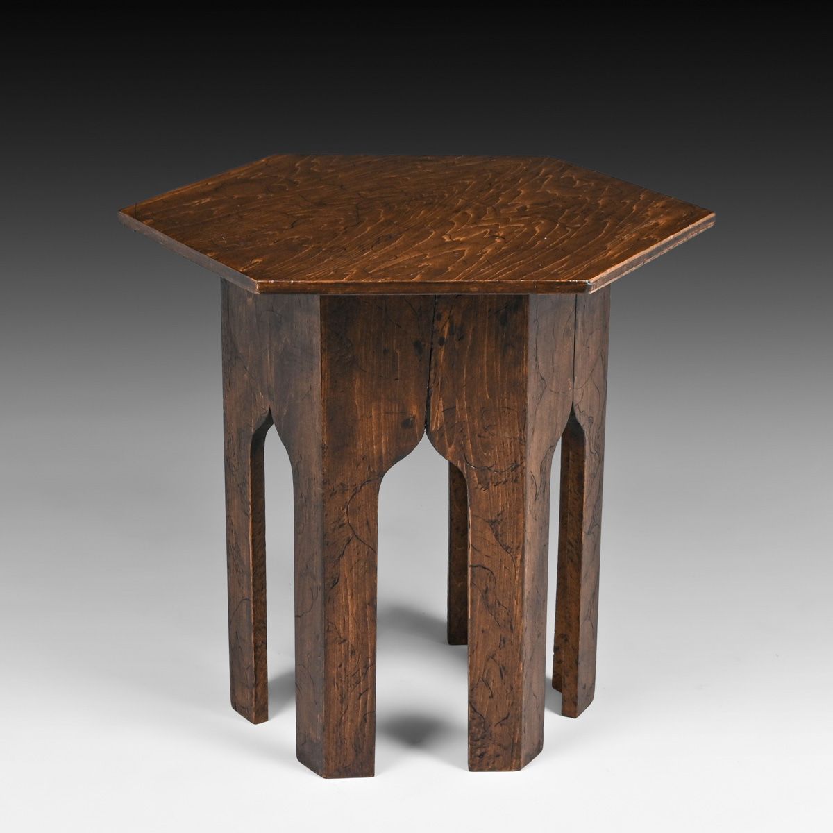 Arts & Crafts Period Pyrography Taboret c1910