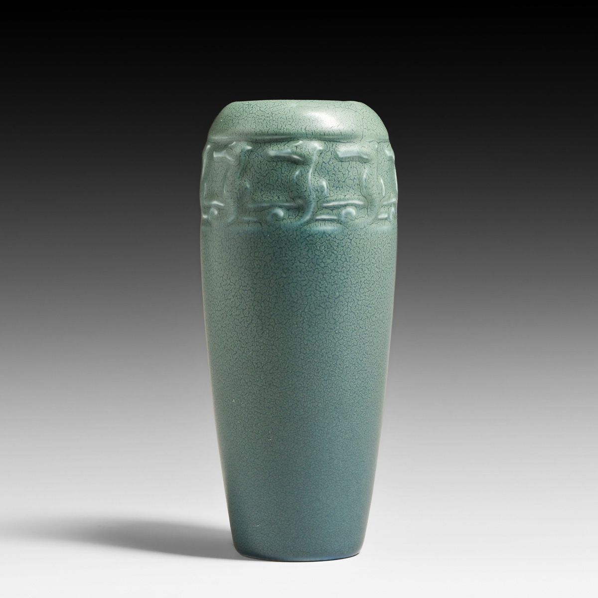 Rookwood Pottery #1814 Matte Blue Seahorse Vase 1922