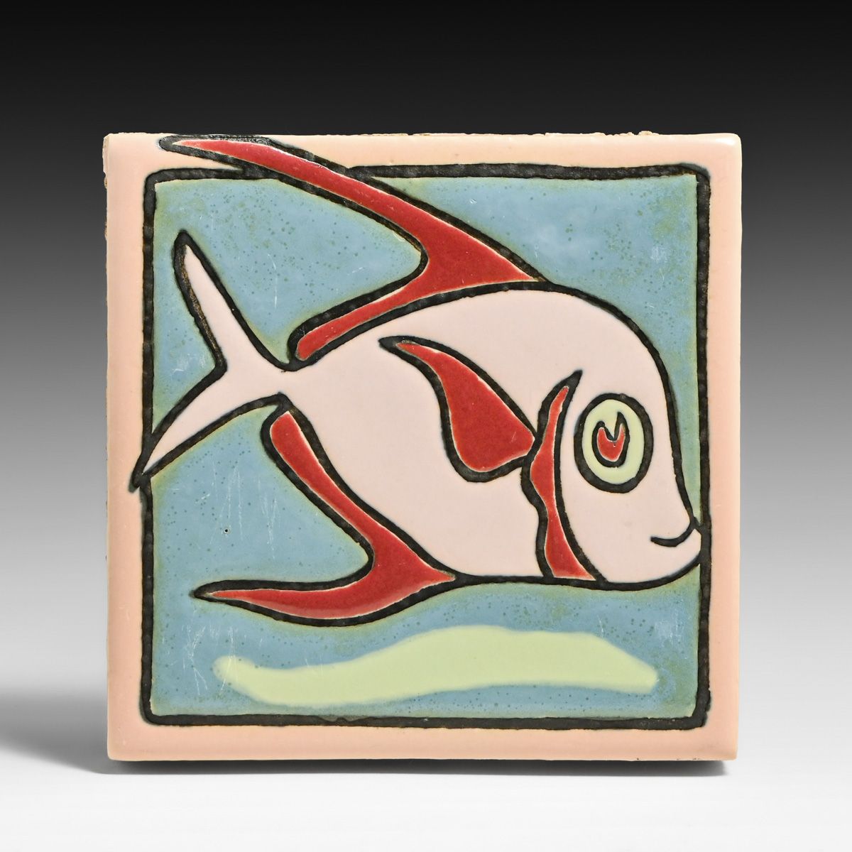 Mosaic Tile Co Stylized Fish Tile c1920s