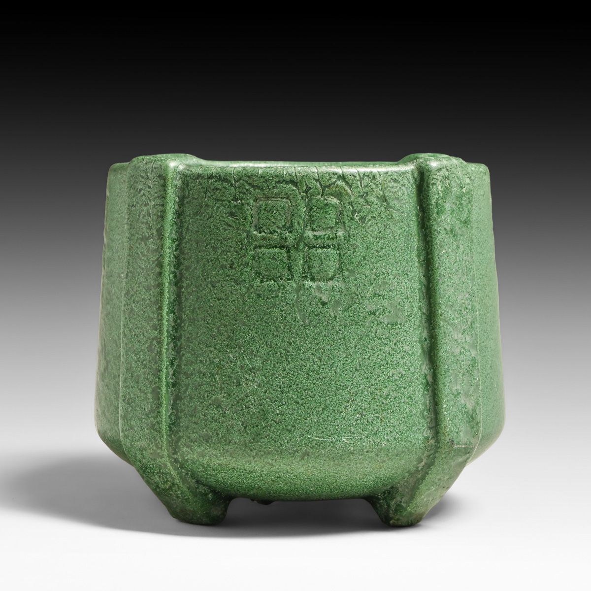 Weller Bedford Matte Green Buttress Vase c1910