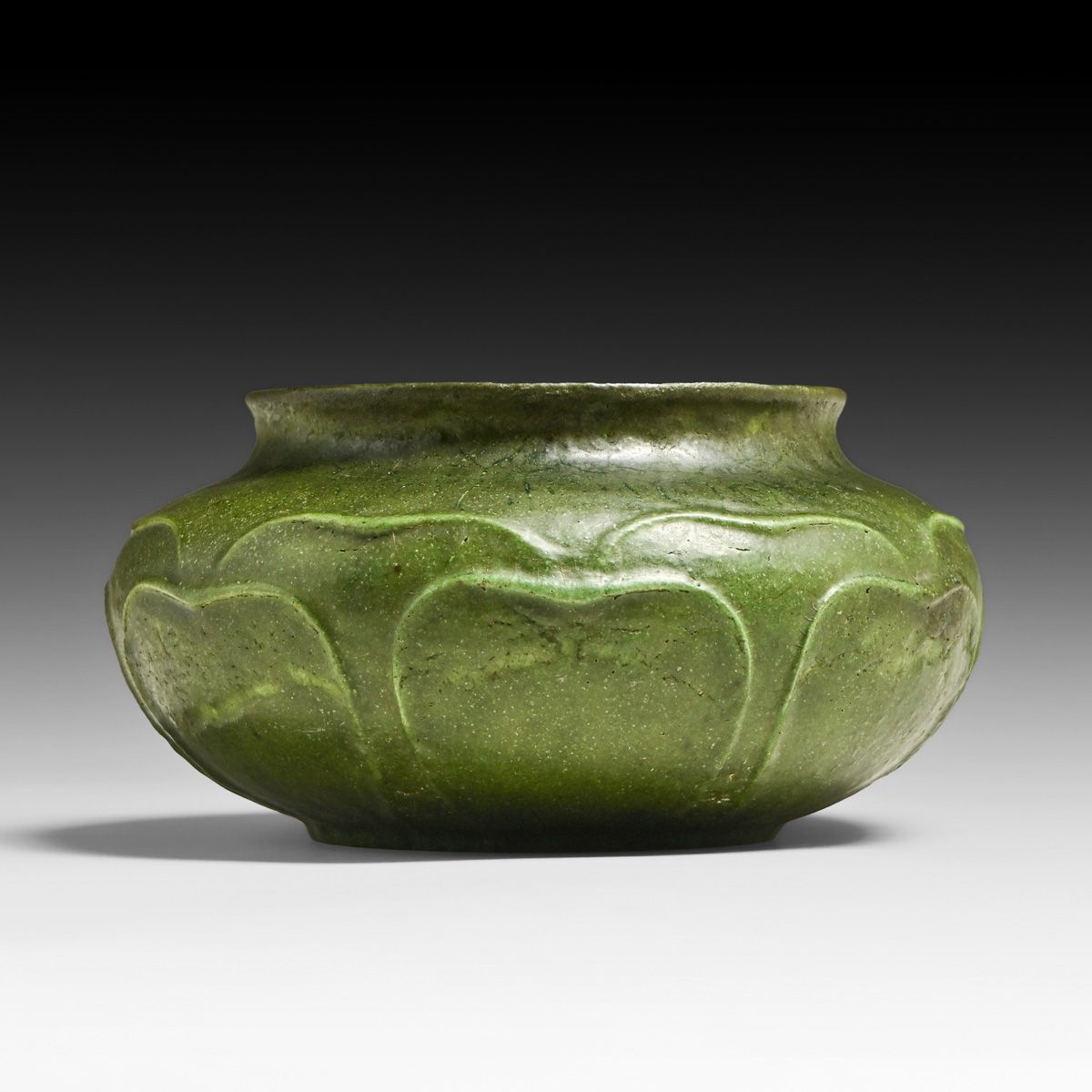 Grueby Pottery Ruth Erickson Double Leaves Vase c1905