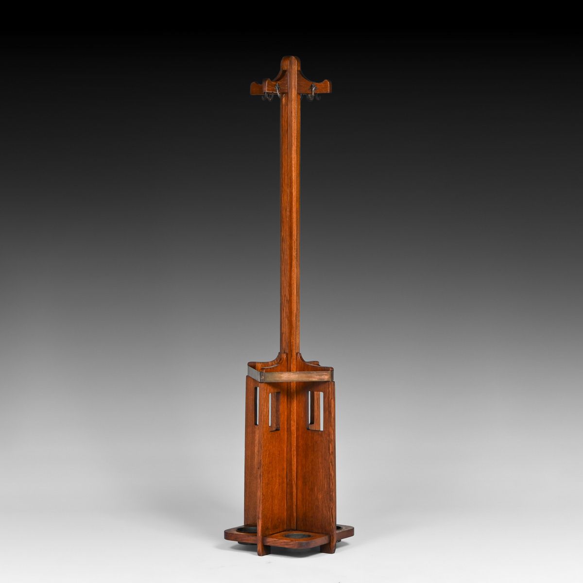 Limbert #227 Cutout Umbrella Stand Coatrack c1910