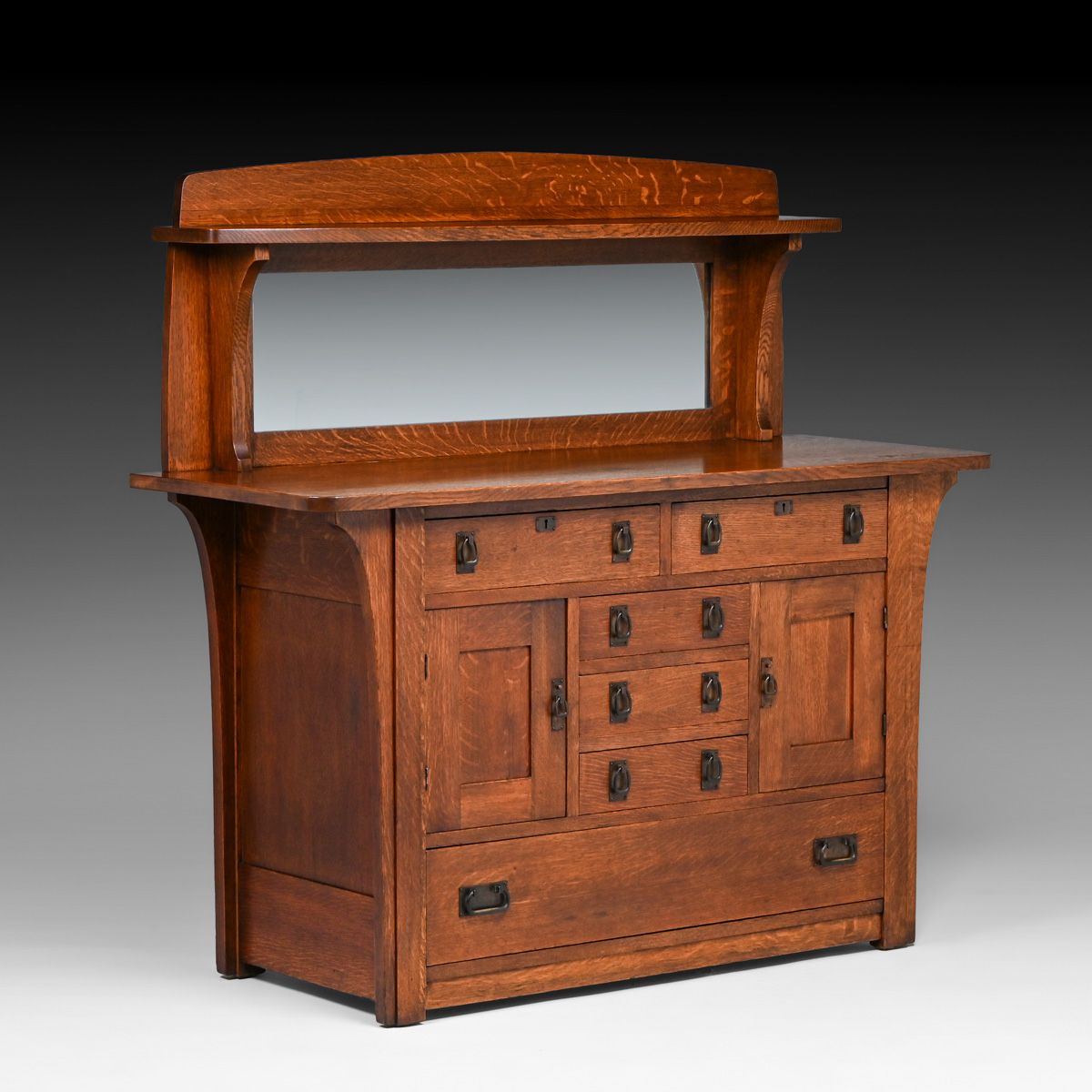Limbert #1443 Six-Drawer Long Corbel Sideboard c1910