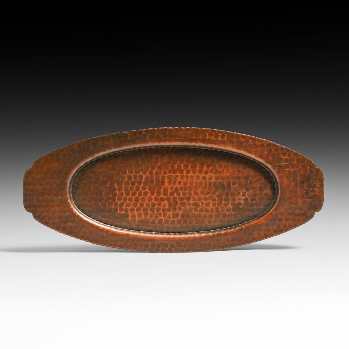 Roycroft Hammered Copper Oval Tray c1920s
