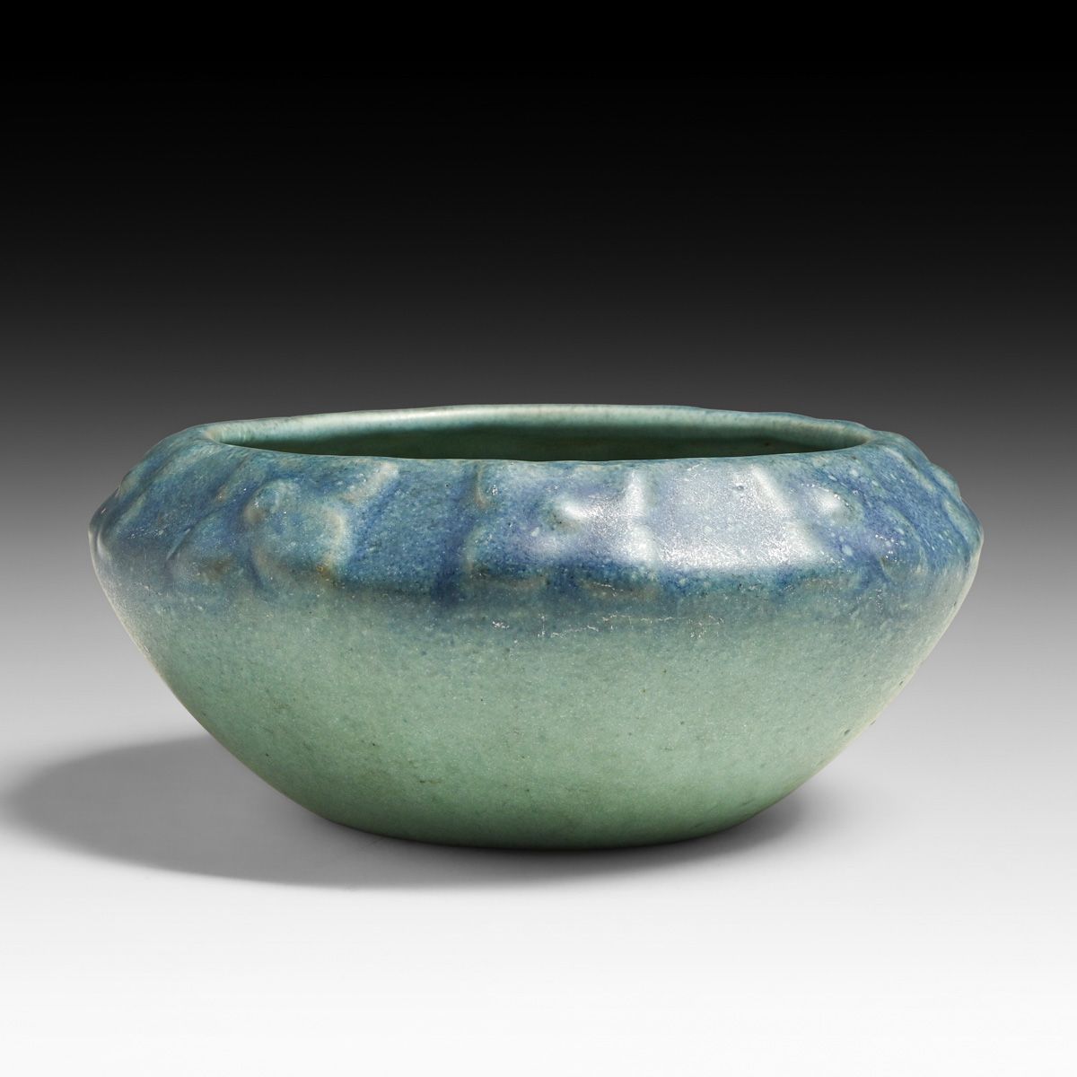 Van Briggle #589 Matte Turquoise Square Flower Bowl c1908-1911