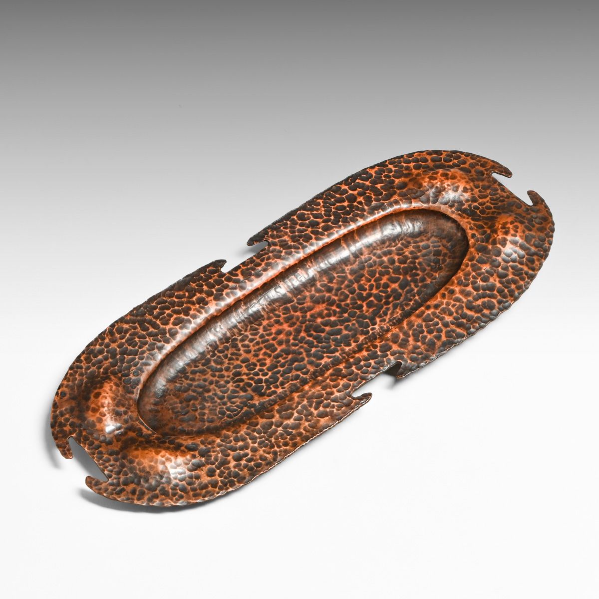 Arts & Crafts Period Hammered Copper Pen Tray c1910