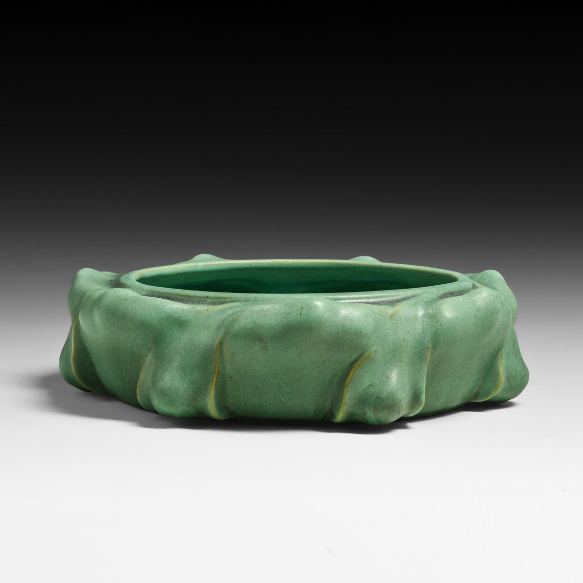 Teco Pottery Art Nouveau Matte Green Bowl c1910