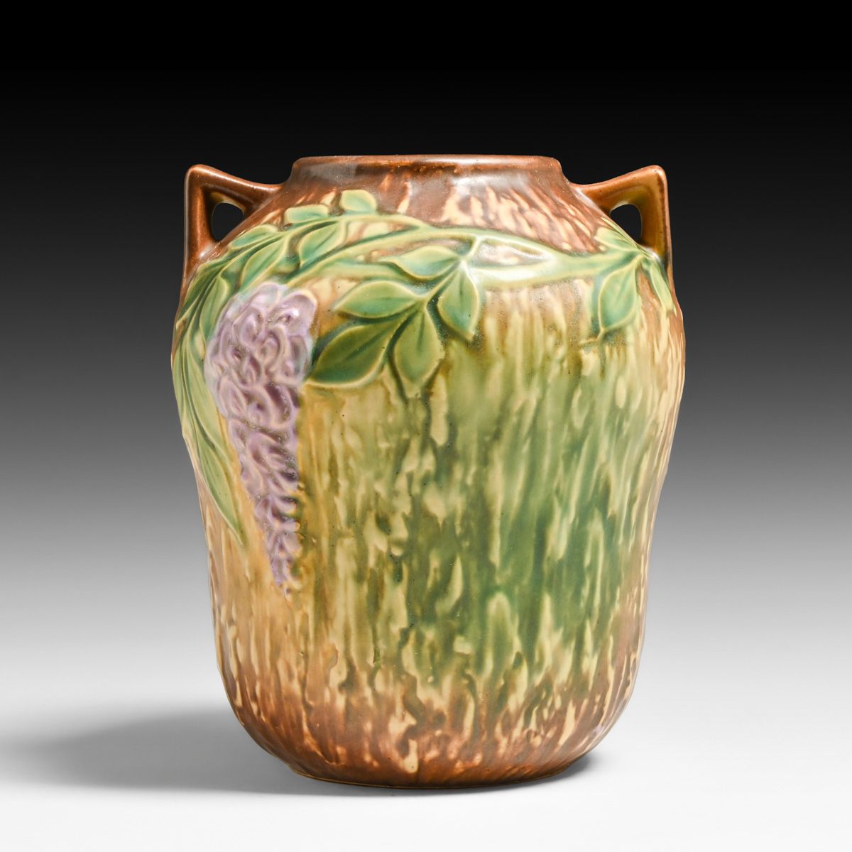 Roseville Pottery Wisteria Two-Handled Vase c1930s