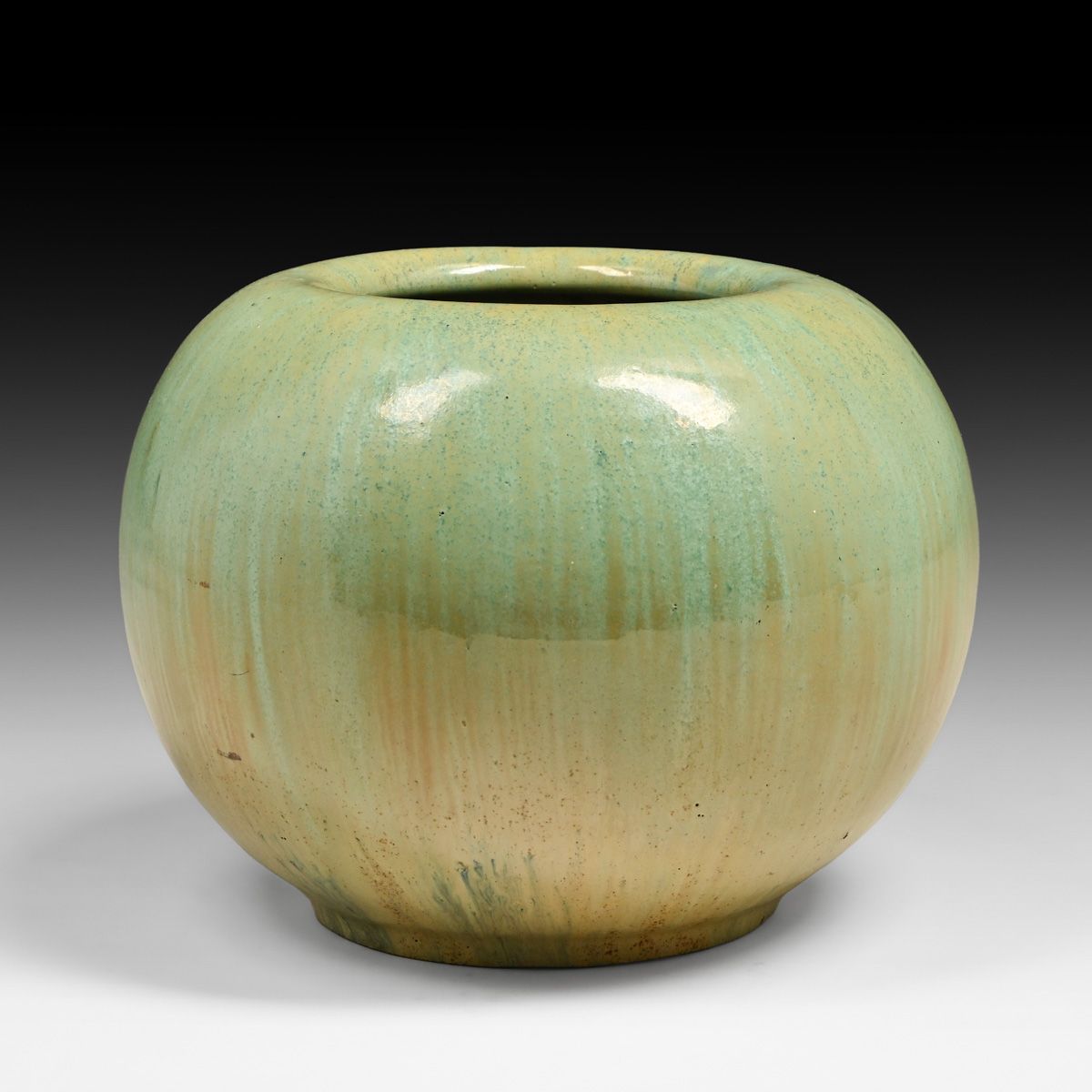 Fulper Pottery Flemington Green Spherical Vase c1910s