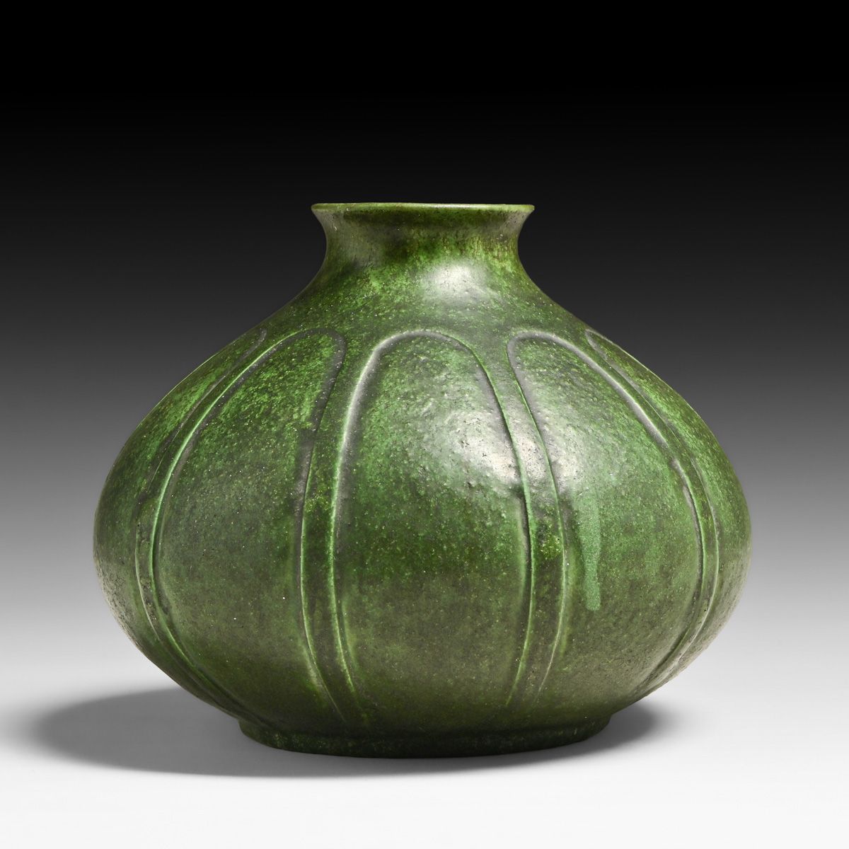 Grueby Pottery Matte Green Vase c1910