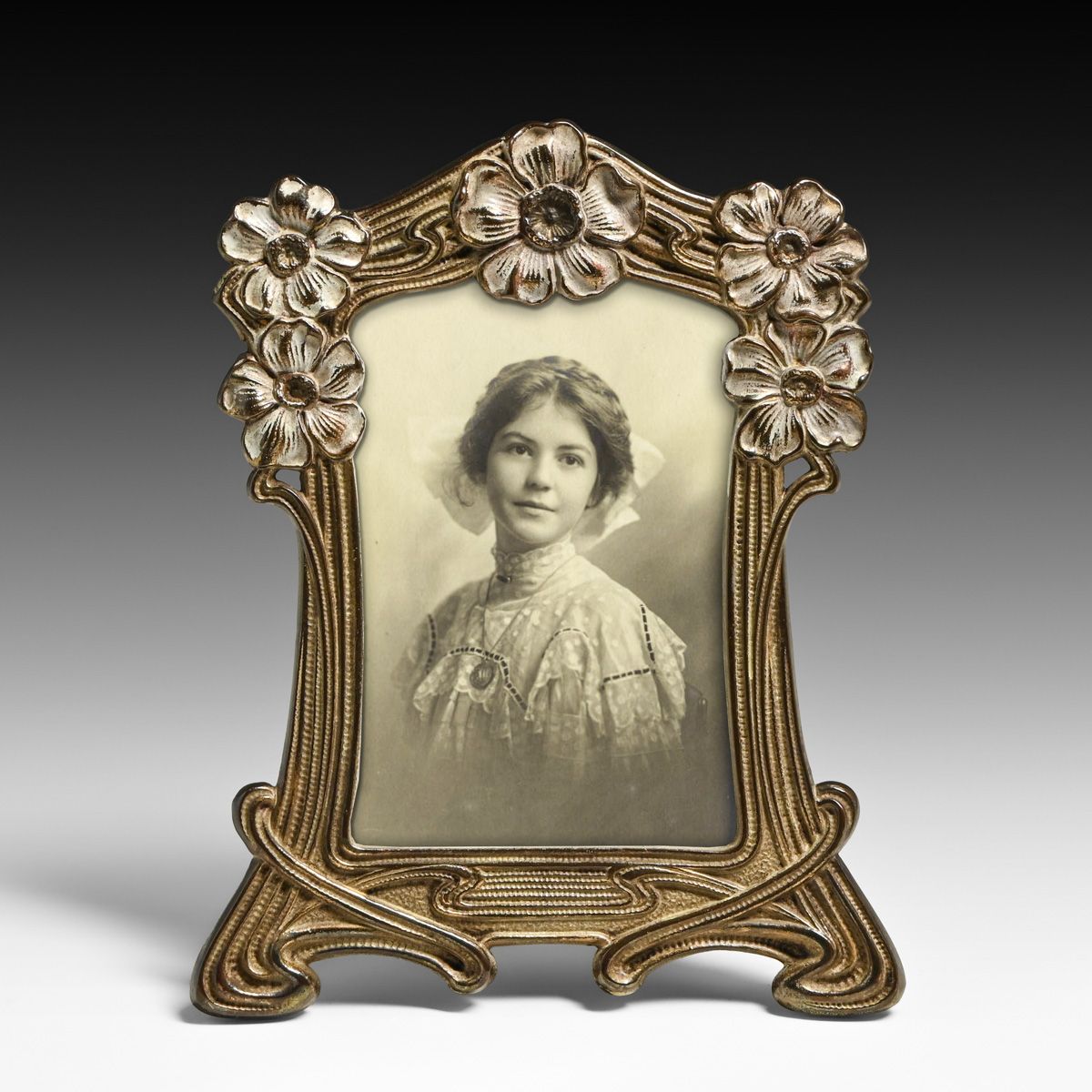 Art Nouveau Brass Picture Frame c1900s