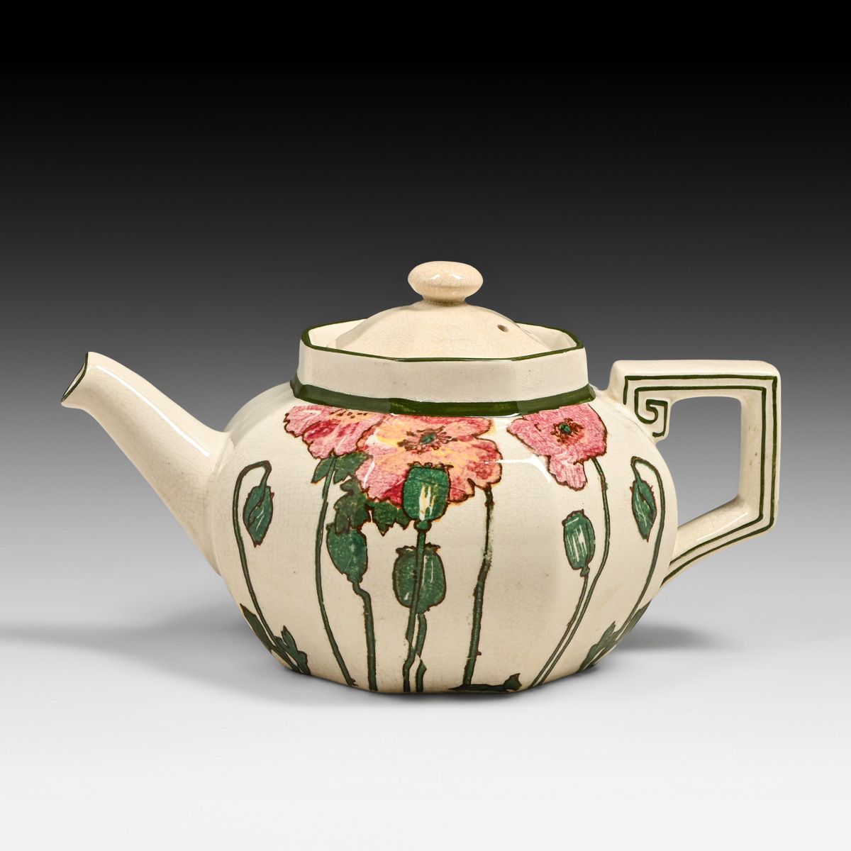 Royal Doulton Art Nouveau Poppy Teapot c1910