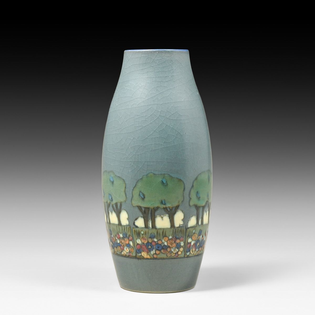 Rookwood Pottery Sallie Coyne Scenic Vellum Vase 1918