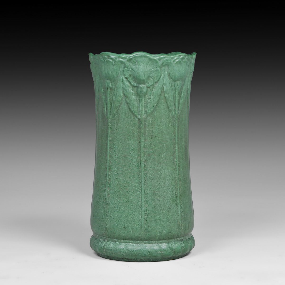 Weller Bedford Matte Green Umbrella Stand c1910