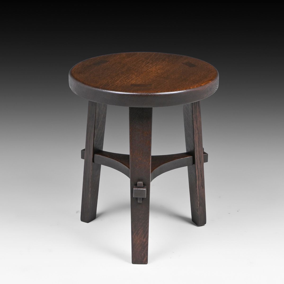 Stickley Brothers Oak Three-Leg Taboret c1910