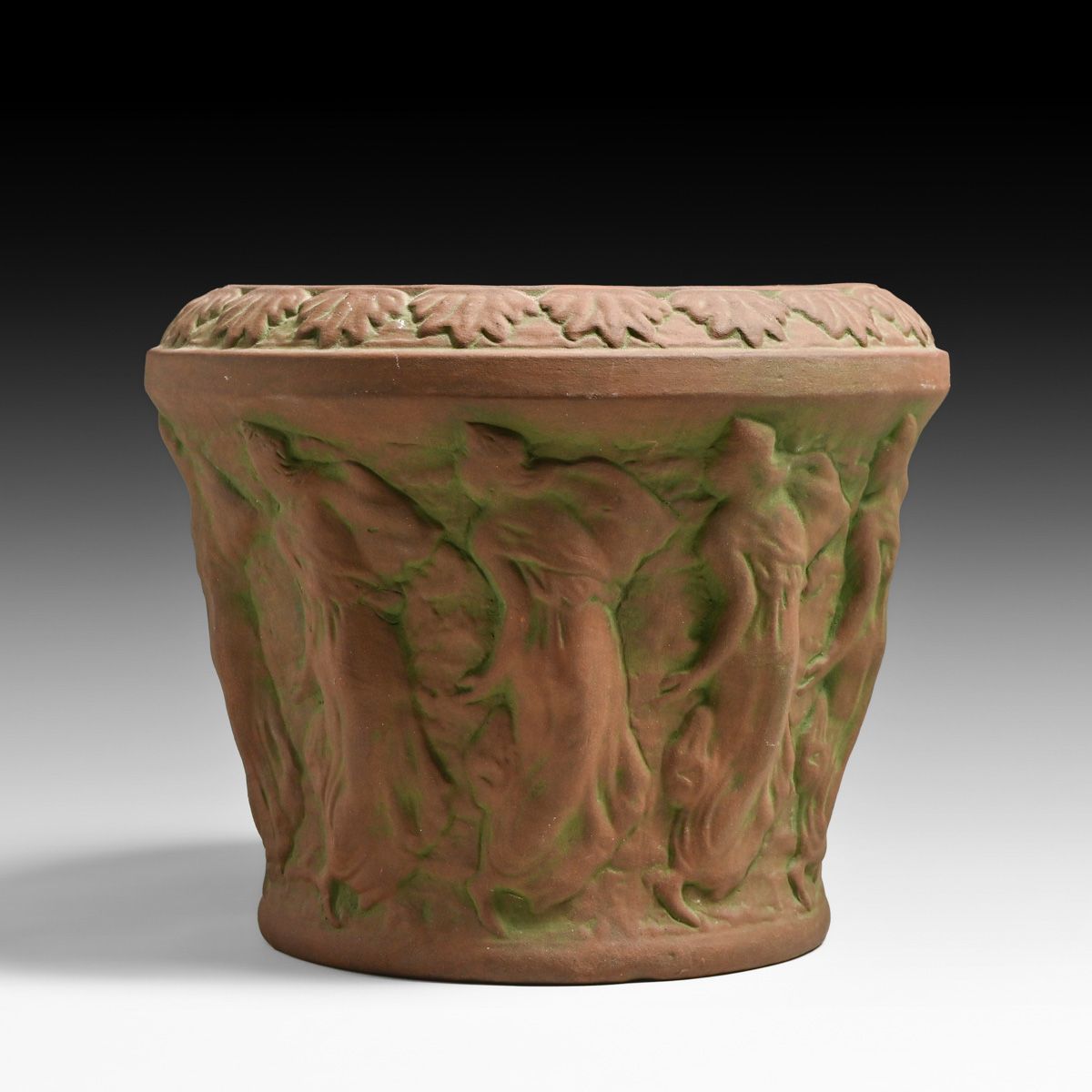 Peters & Reed Moss Aztec Dancing Nymphs Jardiniere after 1912