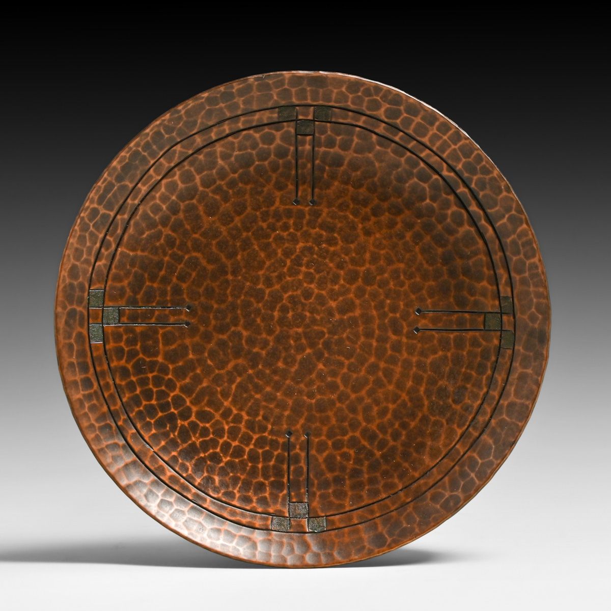 Roycroft Secessionist Hammered Copper Card Tray c1915