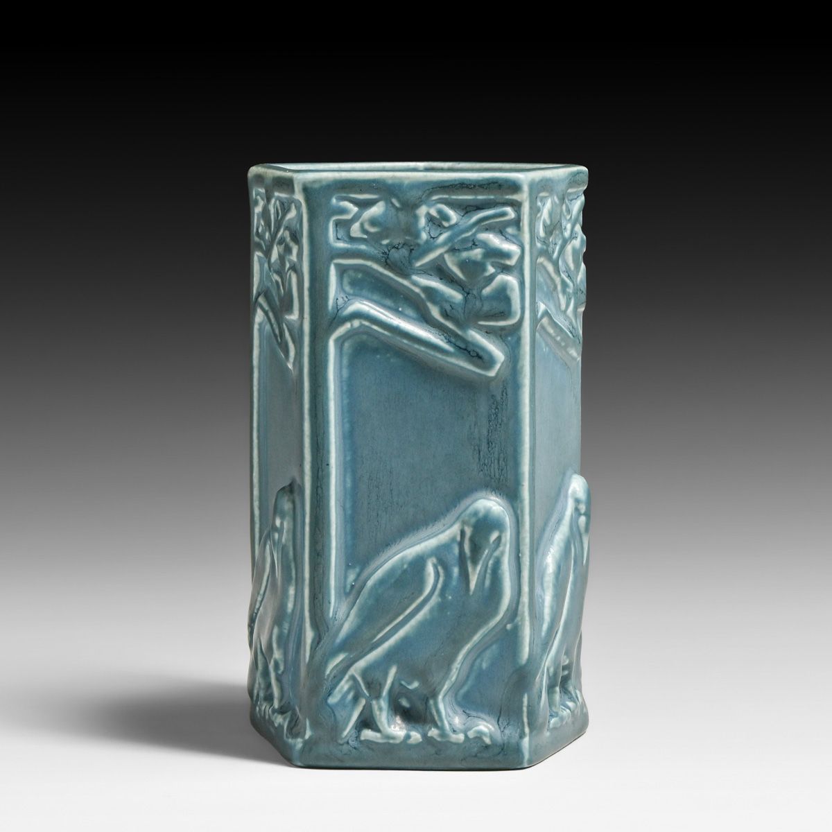 Rookwood Pottery #1795 Matte Blue Rook Vase 1926