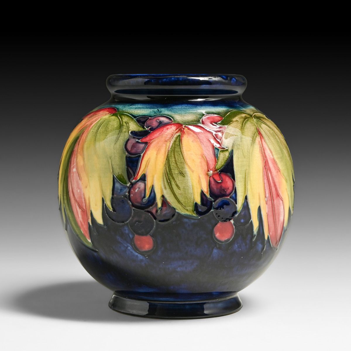 Moorcroft Pottery Leaf & Berry Vase c1928-1936