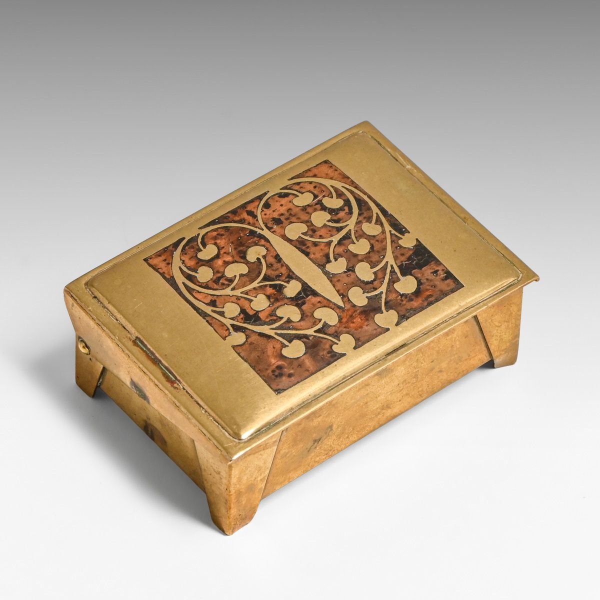 Erhard & Sohne – German Arts & Crafts Mahogany & Brass Small Box c1905