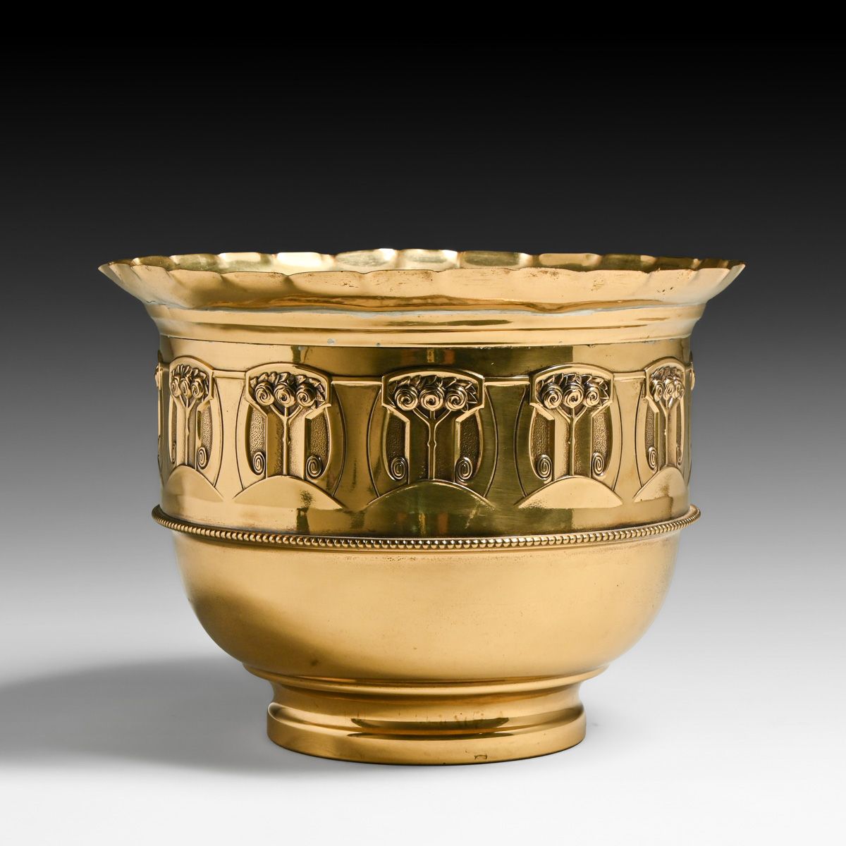 Carl Deffner - German Art Nouveau Brass Jardiniere c1900s