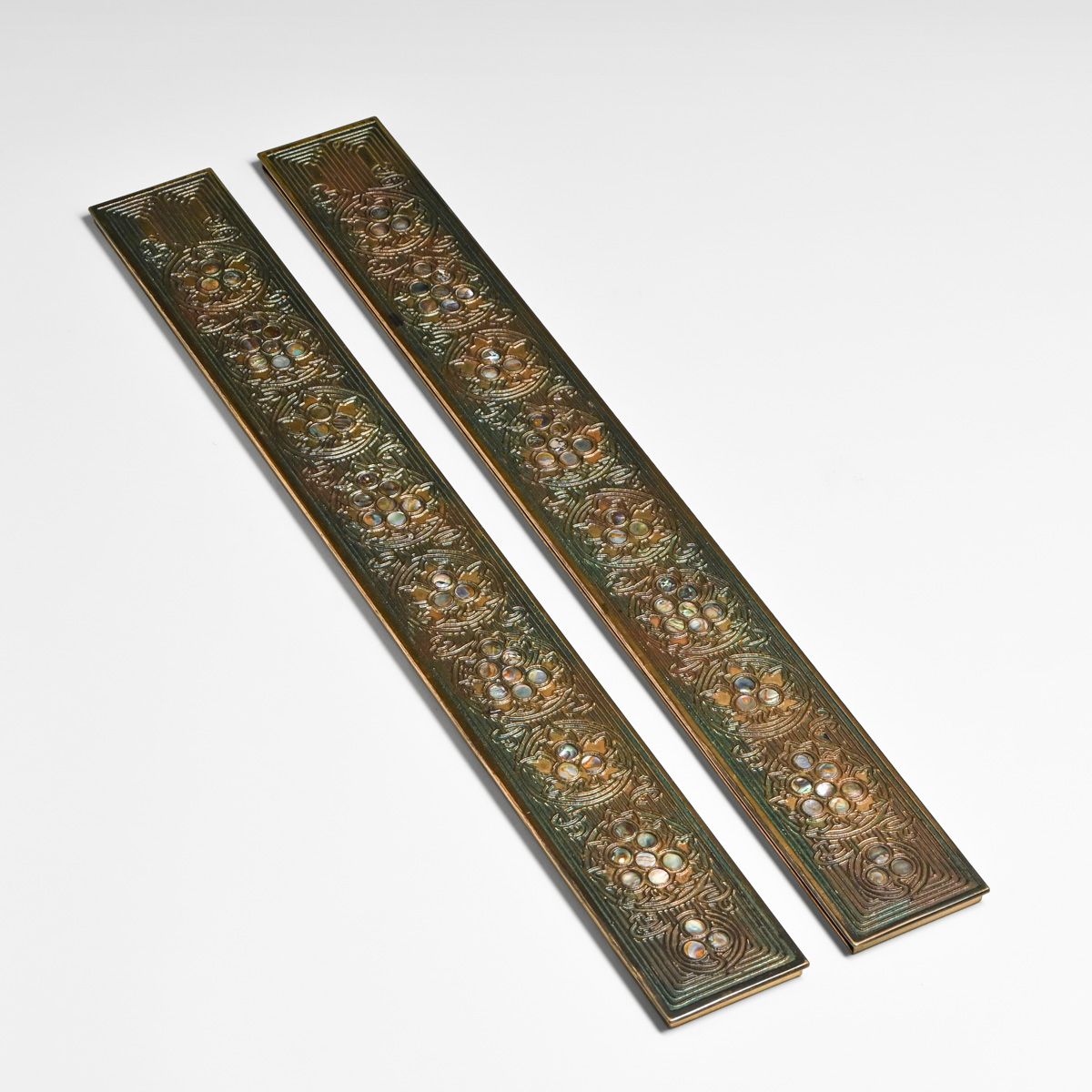 Tiffany Studios #1152 "Abalone" Pattern Long Blotter Ends c1910s