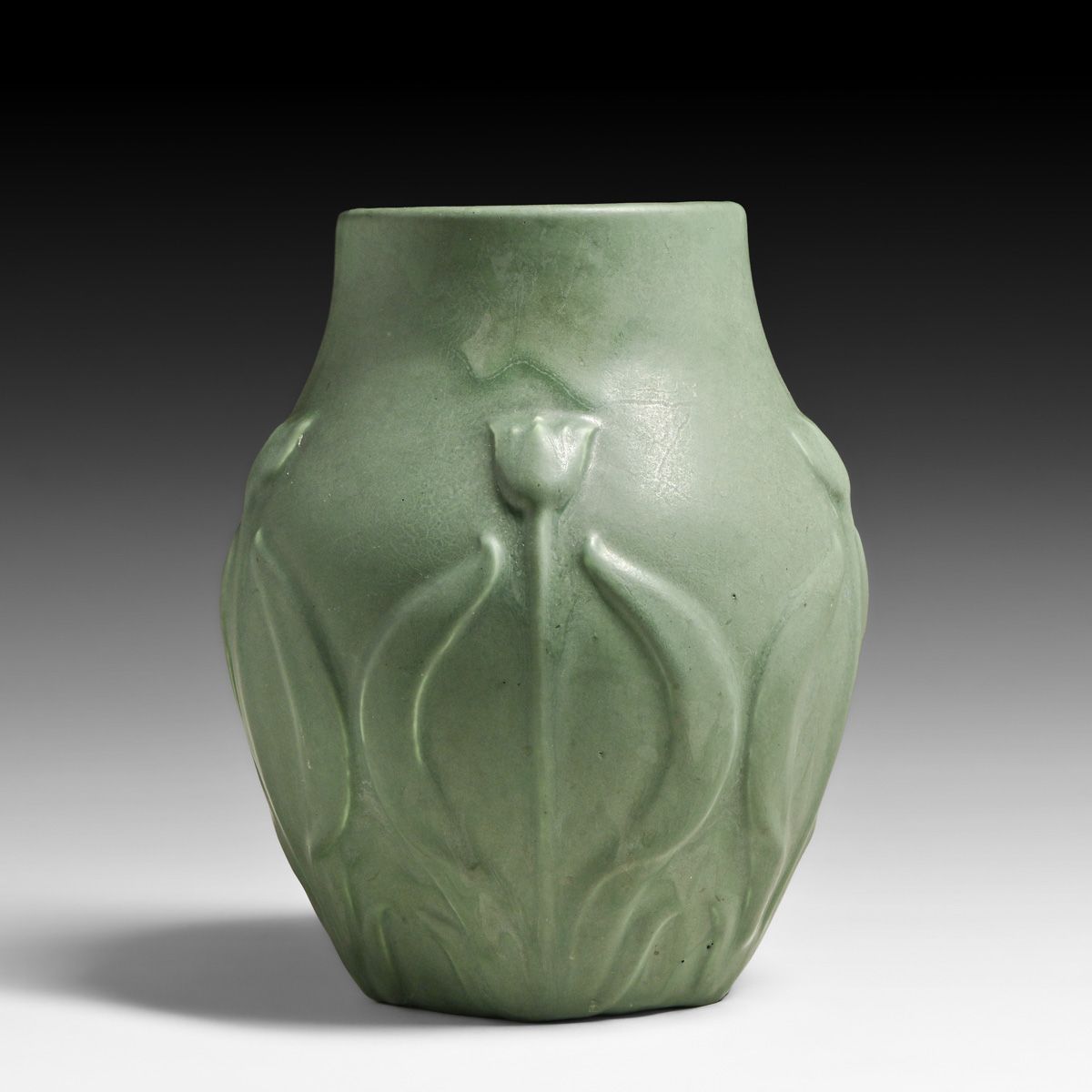 Hampshire Pottery Matte Green Tulip Vase c1910
