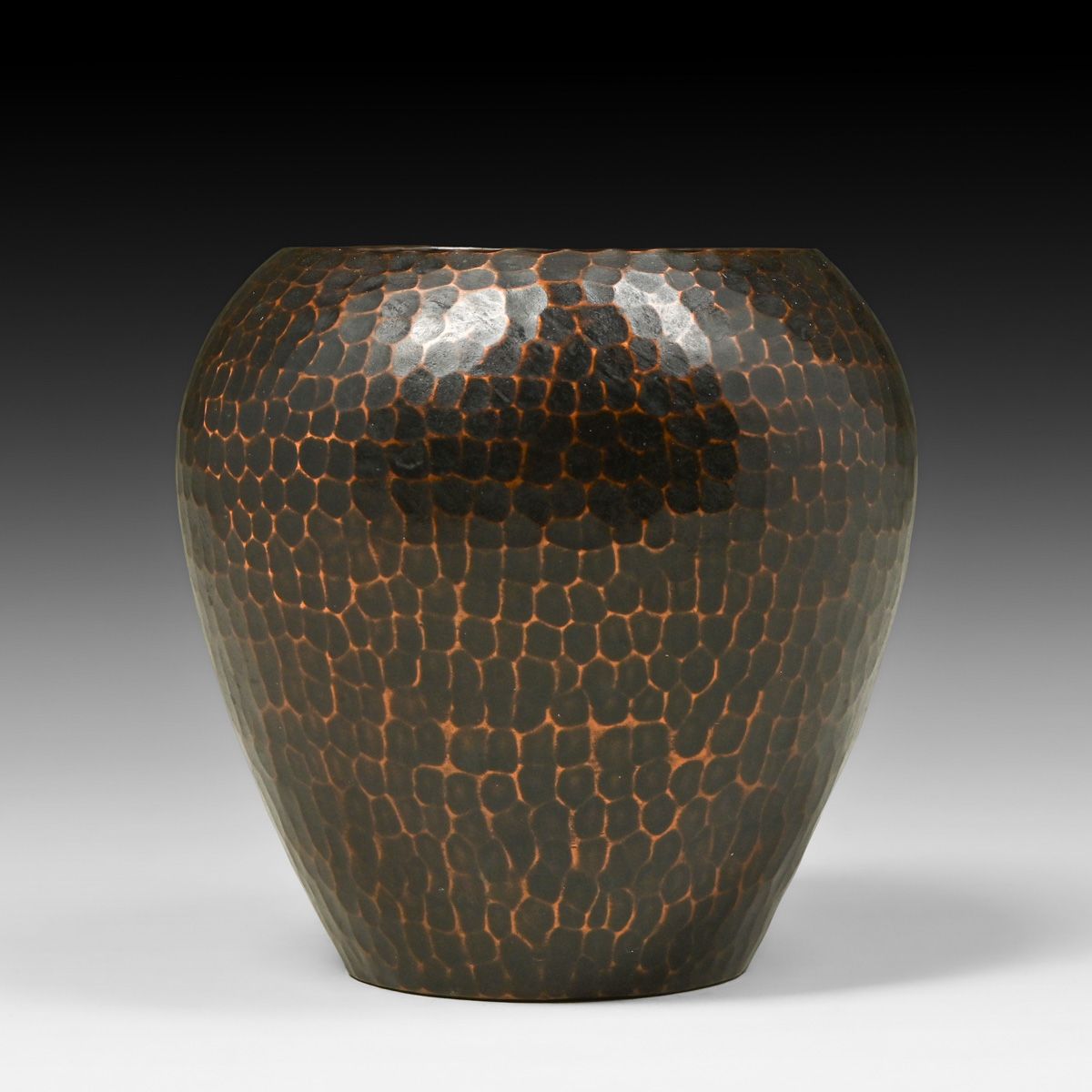 Roycroft Hammered Copper Bulbous Vase c1920s