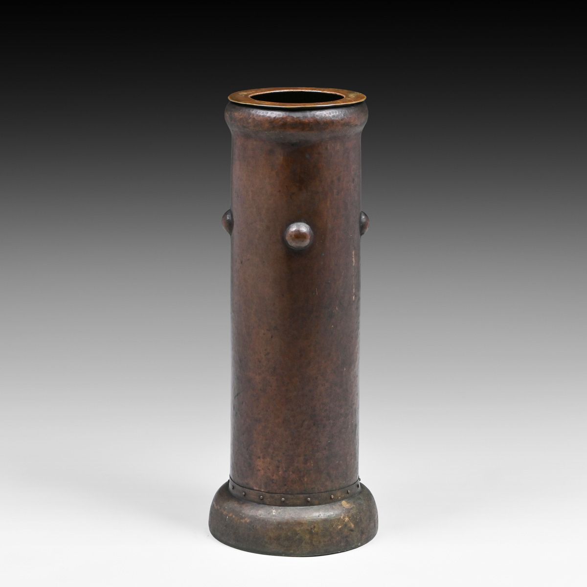 Stickley Brothers #181 Hammered Copper Umbrella Stand c1910