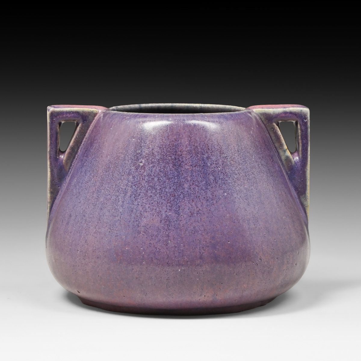 Fulper Pottery Wisteria Matte Purple Two-Handled Vase c1910s
