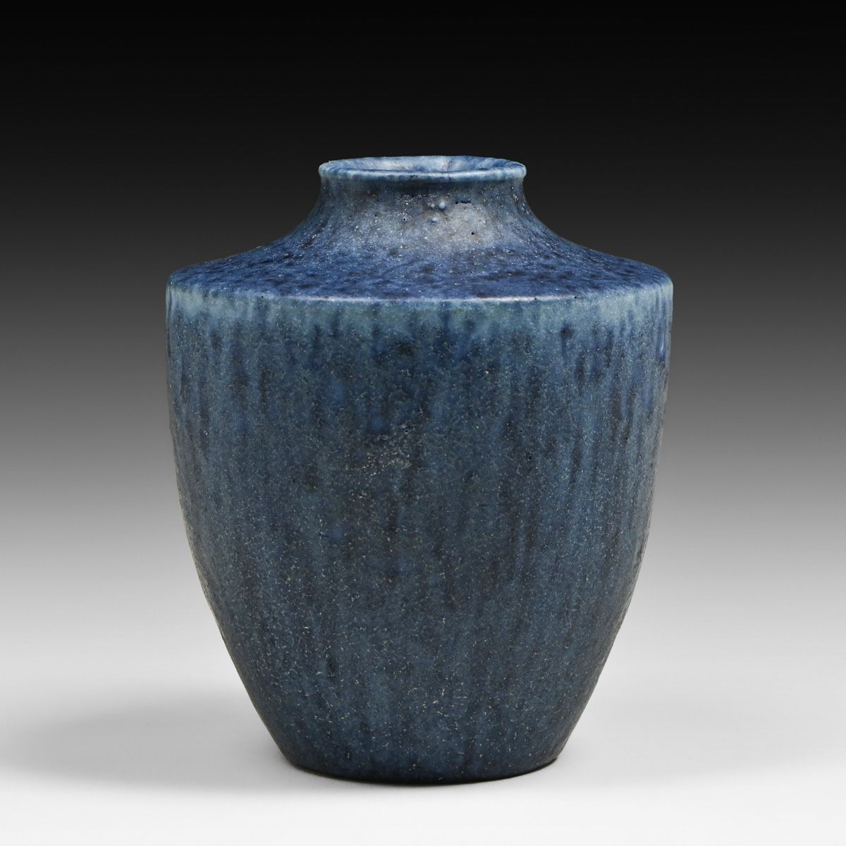 Grueby Pottery Matte Blue Cabinet Vase c1905