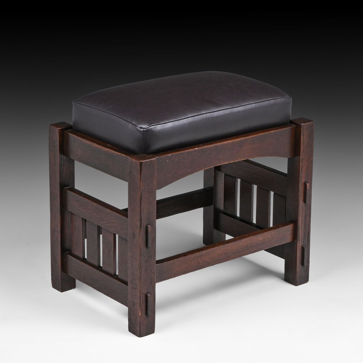 Harden Oak Slatted Footstool c1910
