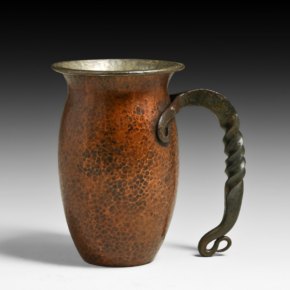 Arts & Crafts Hand-Wrought Copper & Iron Mug c1910