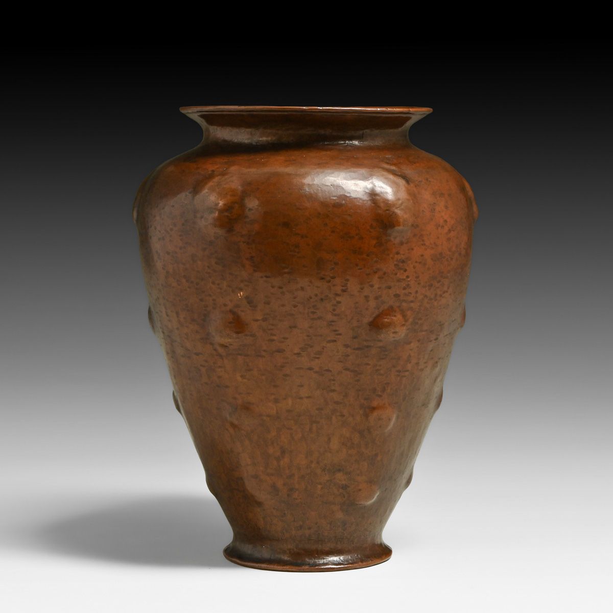 Amandus Demandowski (German/American 1840-1914) Hammered Copper Warty Vase c1910