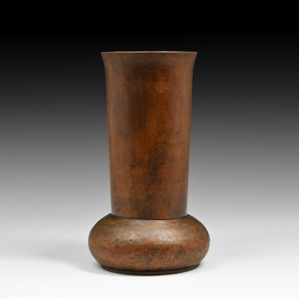 Early Dirk van Erp 10.5"h Hammered Copper Vase c1911-1912