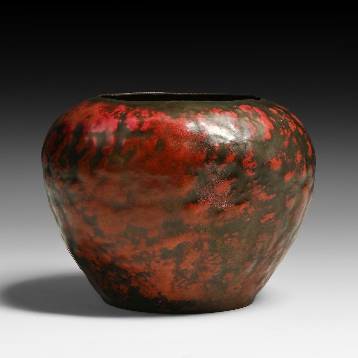 Michael Adams - Aurora Studios Hammered Copper "Experimental #2" Warty Vase 1994