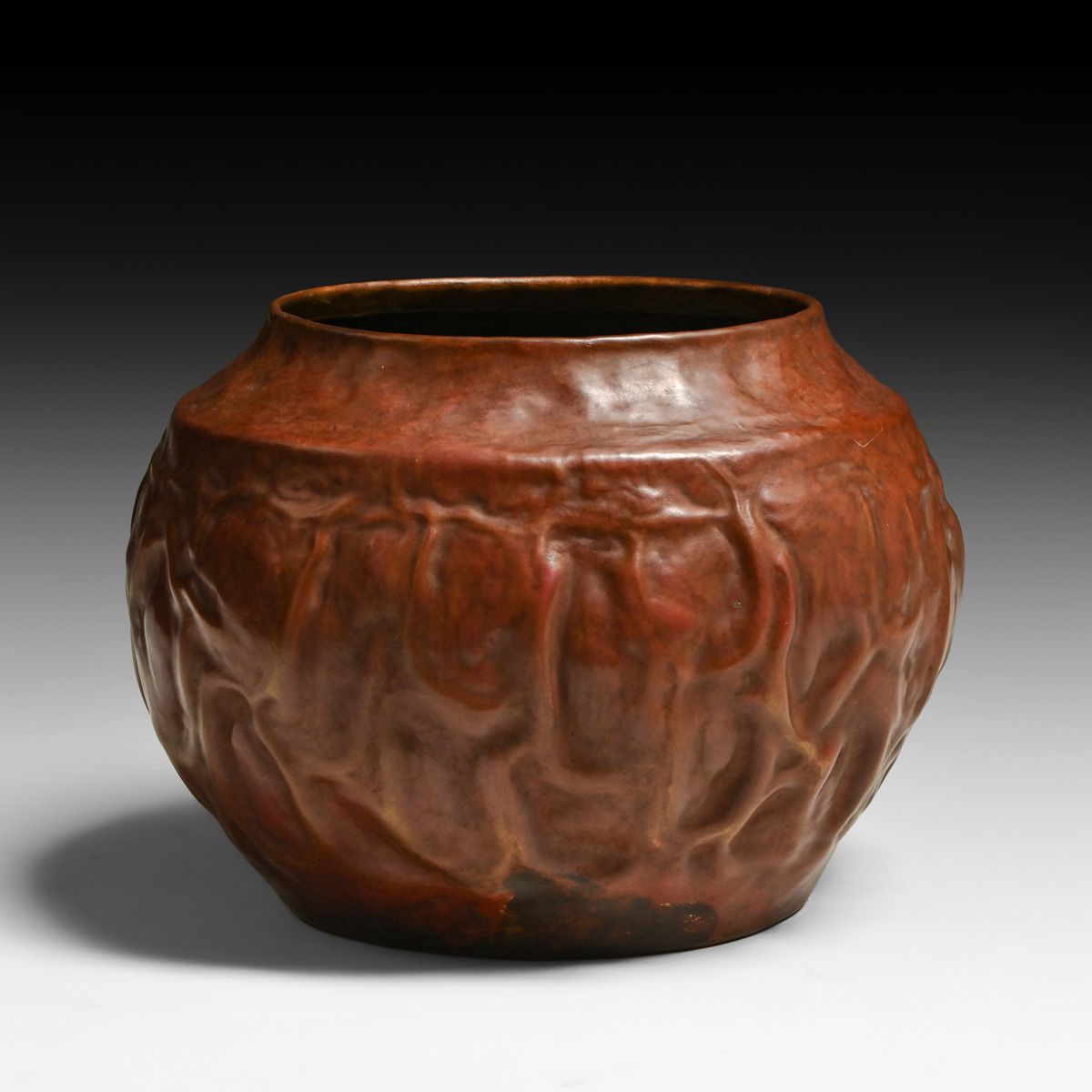 Michael Adams - Aurora Studios Hammered Copper Warty Vase c1994