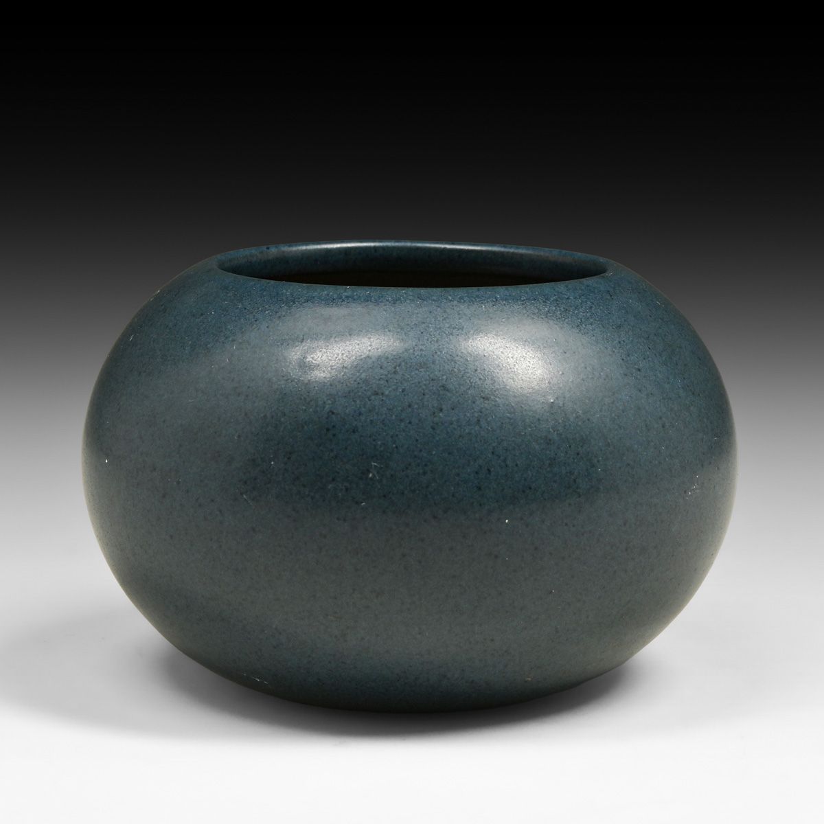 Marblehead Pottery Dark Matte Blue Closed Bowl c1910