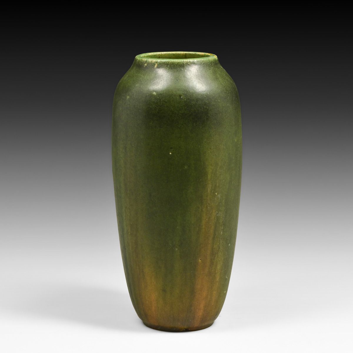 Minneapolis Handicraft Guild Matte Green & Ochre Vase c1904-1918