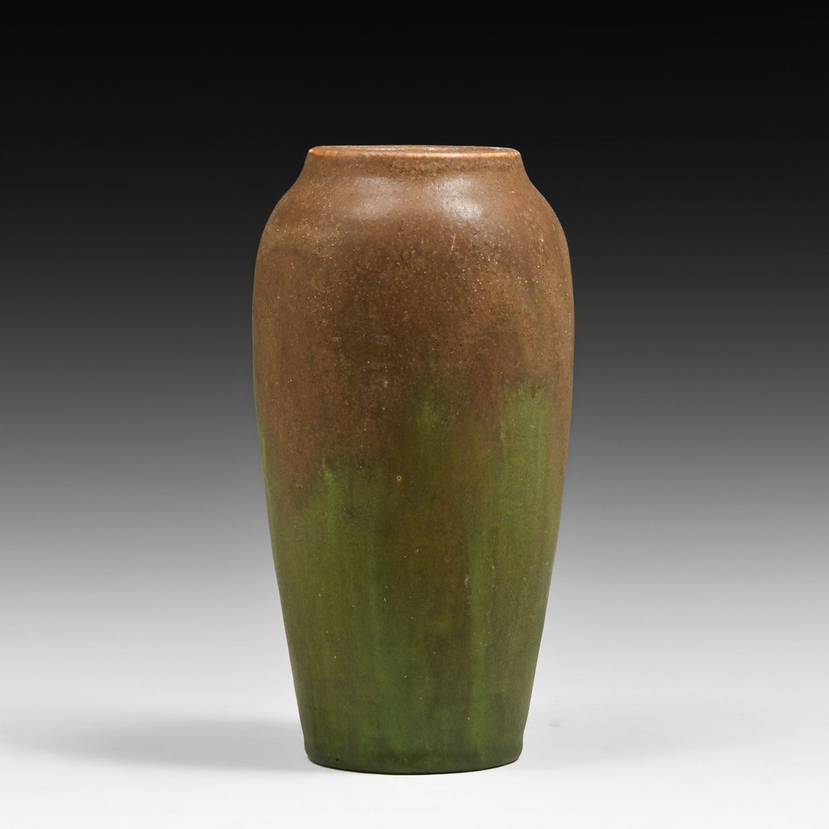 Minneapolis Handicraft Guild Matte Green & Brown Vase c1904-1918