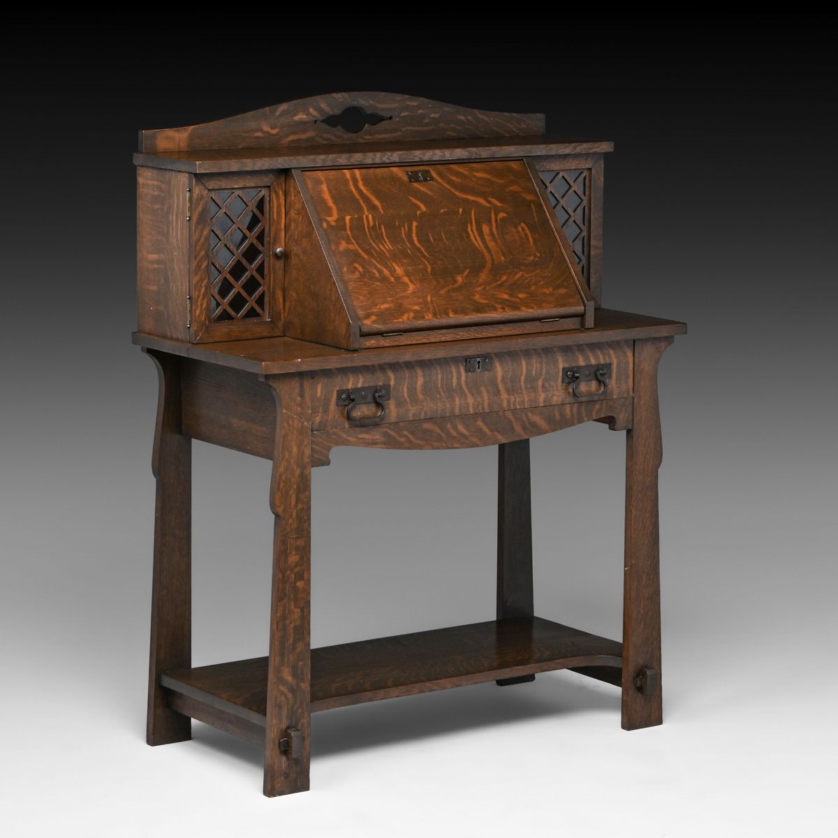 Shop of the Crafters – Cincinnati, Ohio Leaded Glass Dropfront Desk c1910