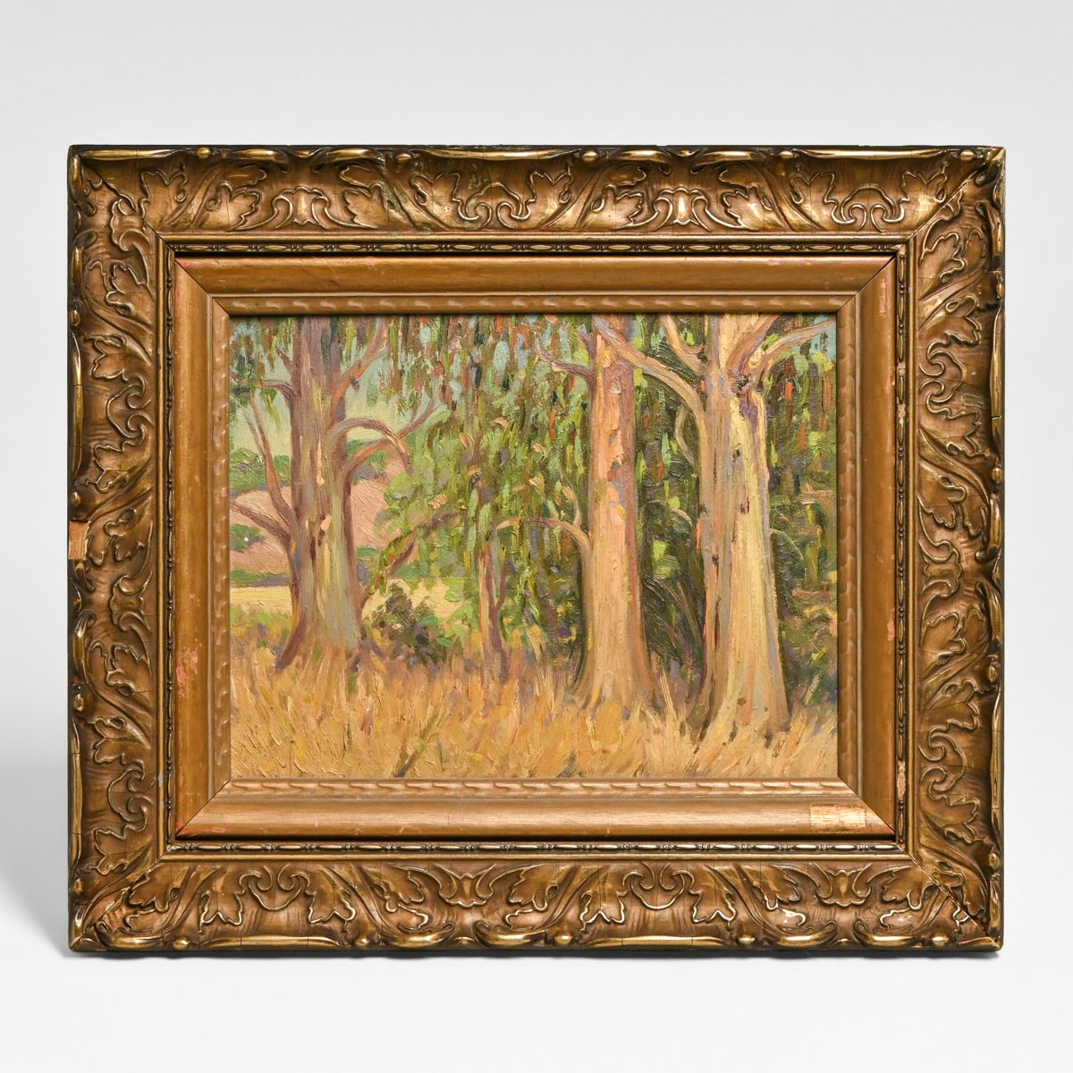 Karl Zimmermann Laguna Beach Eucalyptus Grove Impressionist Oil "California Scene" 1930