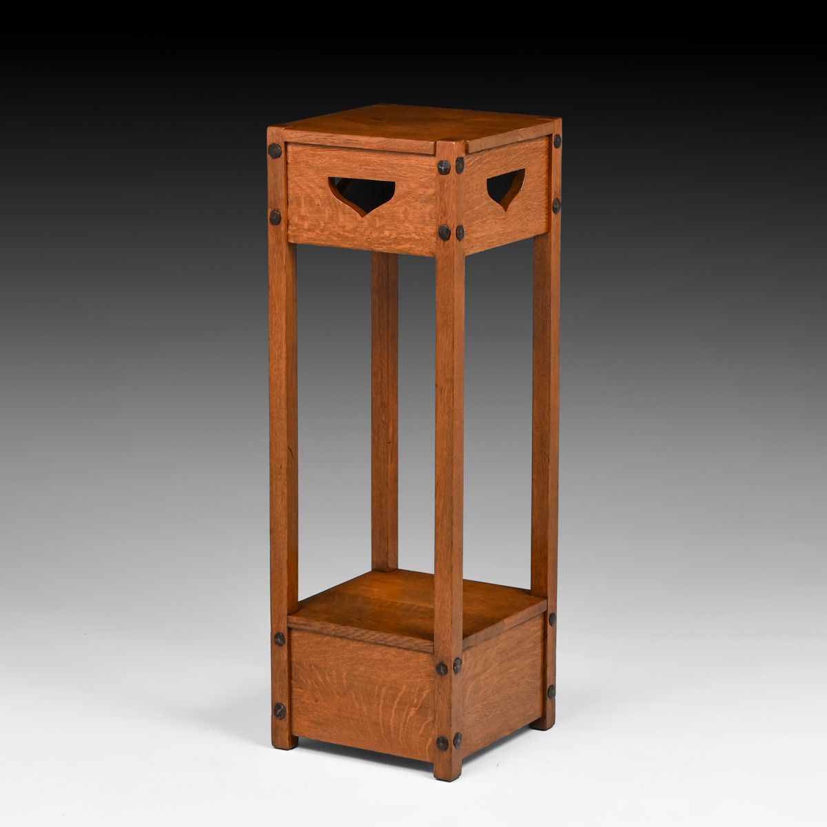 Grand Rapids Tall Cutout Square Pedestal Stand c1905